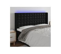 Hoofdbord LED 147x16x118/128 cm kunstleer zwart3124138