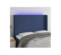 Hoofdbord LED 147x16x118/128 cm stof blauw3123772