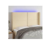Hoofdbord LED 147x16x118/128 cm stof crÃmekleurig3123911