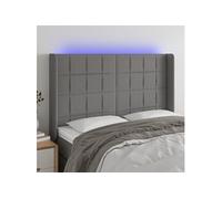 Vidaxl Tête De Lit À Led Gris Foncé 147x16x118/128 Cm Tissu Gris