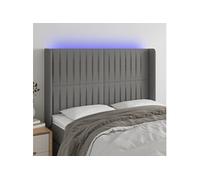 Vidaxl Tête De Lit À Led Gris Foncé 147x16x118/128 Cm Tissu Gris