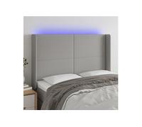 Vidaxl Tête De Lit À Led Gris Clair 147x16x118/128 Cm Tissu Gris