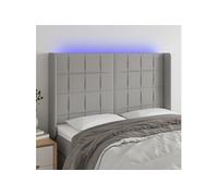 Hoofdbord LED 147x16x118/128 cm stof lichtgrijs3124046