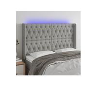 Hoofdbord LED 147x16x118/128 cm stof lichtgrijs3124382