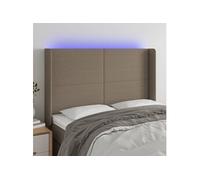 Hoofdbord LED 147x16x118/128 cm stof taupe3123770
