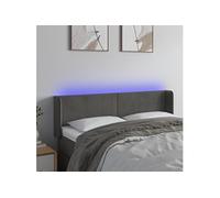 Vidaxl Tête De Lit À Led Gris Foncé 147x16x78/88 Cm Velours Gris