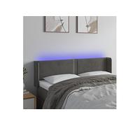 Vidaxl Tête De Lit À Led Gris Foncé 147x16x78/88 Cm Velours Gris