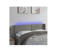 Vidaxl Tête De Lit À Led Gris Clair 147x16x78/88 Cm Velours Gris