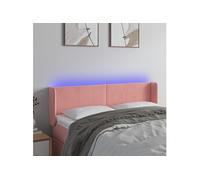 Hoofdbord LED 147x16x78/88 cm fluweel roze3123009