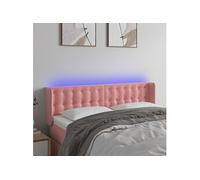 Vidaxl Tête De Lit À Led Rose 147x16x78/88 Cm Velours Rose