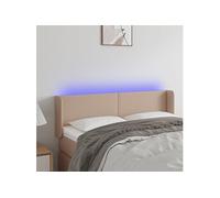 Hoofdbord LED 147x16x78/88 cm kunstleer cappuccinokleurig3123051