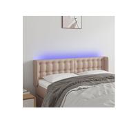 Vidaxl Tête De Lit À Led Cappuccino 147x16x78/88 Cm Similicuir