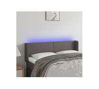 Hoofdbord LED 147x16x78/88 cm kunstleer grijs3123050