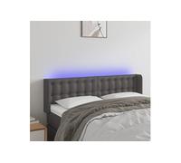 Vidaxl Tête De Lit À Led Gris 147x16x78/88 Cm Similicuir Gris