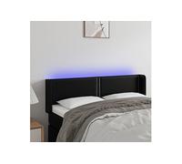 Vidaxl Tête De Lit À Led Noir 147x16x78/88 Cm Similicuir Noir