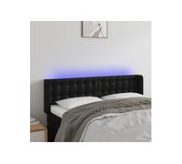 Vidaxl Tête De Lit À Led Noir 147x16x78/88 Cm Similicuir Noir