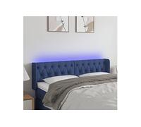 Vidaxl Tête De Lit À Led Bleu 147x16x78/88 Cm Tissu Bleu