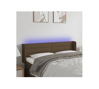 vidaXL Hoofdbord LED 147x16x78/88 cm stof donkerbruin3123377 Marron G