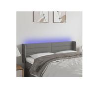 Vidaxl Tête De Lit À Led Gris Foncé 147x16x78/88 Cm Tissu Gris