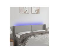 3123094 vidaXL Tête de lit à LED Gris clair 147x16x78-88 cm Tissu