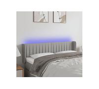 Vidaxl Tête De Lit À Led Gris Clair 147x16x78/88 Cm Tissu Gris