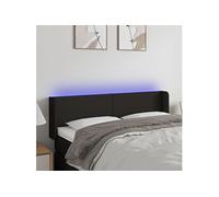 Vidaxl Tête De Lit À Led Noir 147x16x78/88 Cm Tissu Noir