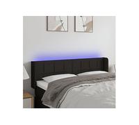 Vidaxl Tête De Lit À Led Noir 147x16x78/88 Cm Tissu Noir