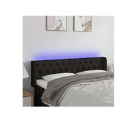Hoofdbord LED 147x16x78/88 cm stof zwart3123572