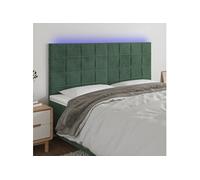 Vidaxl Tête De Lit À Led Vert Foncé 160x5x118/128 Cm Velours Vert