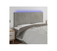Hoofdbord LED 160x5x118/128 cm fluweel lichtgrijs3122198
