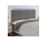 Vidaxl Tête De Lit À Led Gris Clair 160x5x118/128 Cm Velours Gris