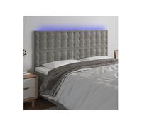 Vidaxl Tête De Lit À Led Gris Clair 160x5x118/128 Cm Velours Gris