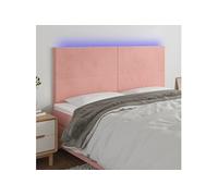 Vidaxl Tête De Lit À Led Rose 160x5x118/128 Cm Velours Rose