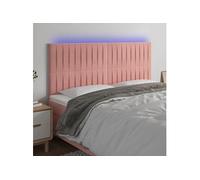Vidaxl Tête De Lit À Led Rose 160x5x118/128 Cm Velours Rose