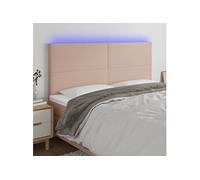 Vidaxl Tête De Lit À Led Cappuccino 160x5x118/128 Cm Similicuir