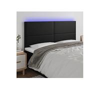 vidaXL Tête de lit à LED Similicuir Noir 160x5x118/128 cm pour lit double