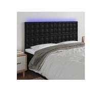 vidaXL Tête de lit à LED Noir 160x5x118/128 cm Similicuir