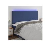 Vidaxl Tête De Lit À Led Bleu 160x5x118/128 Cm Tissu Bleu