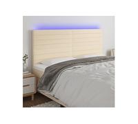 Hoofdbord LED 160x5x118/128 cm stof crÃmekleurig3122575
