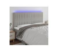 Vidaxl Tête De Lit À Led Gris Clair 160x5x118/128 Cm Tissu Gris