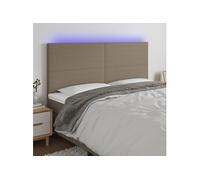 vidaXL Hoofdbord LED 160x5x118/128 cm stof taupe3122154 Taupe G