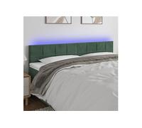 vidaXL Tête de lit à LED Vert foncé 160x5x78/88 cm Velours