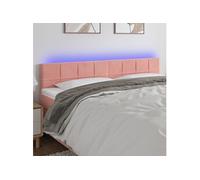 vidaXL Tête de lit à LED 3121671 160x5x78/88 cm velours rose