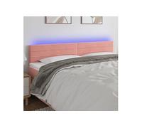 vidaXL Tête de lit à LED Rose 160x5x78/88 cm Velours