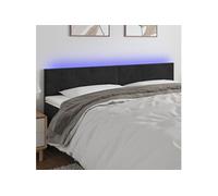 Hoofdbord LED 160x5x78/88 cm fluweel zwart3121388