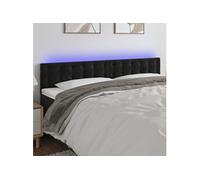 vidaXL Tête de lit à LED 3122102 Velours Noir 160x5x78/88 cm