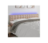 Vidaxl Tête De Lit À Led Cappuccino 160x5x78/88 Cm Similicuir