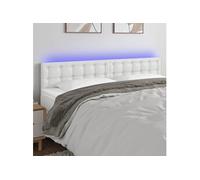 vidaXL Tête de Lit à LED Meuble de Chambre à Coucher Accessoire de Lit Double Tête de Cadre de Lit Intérieur Blanc 3121709