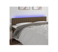 Vidaxl Tête De Lit À Led Marron Foncé 160x5x78/88 Cm Tissu Marron