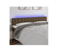 Vidaxl Tête De Lit À Led Marron Foncé 160x5x78/88 Cm Tissu Marron
